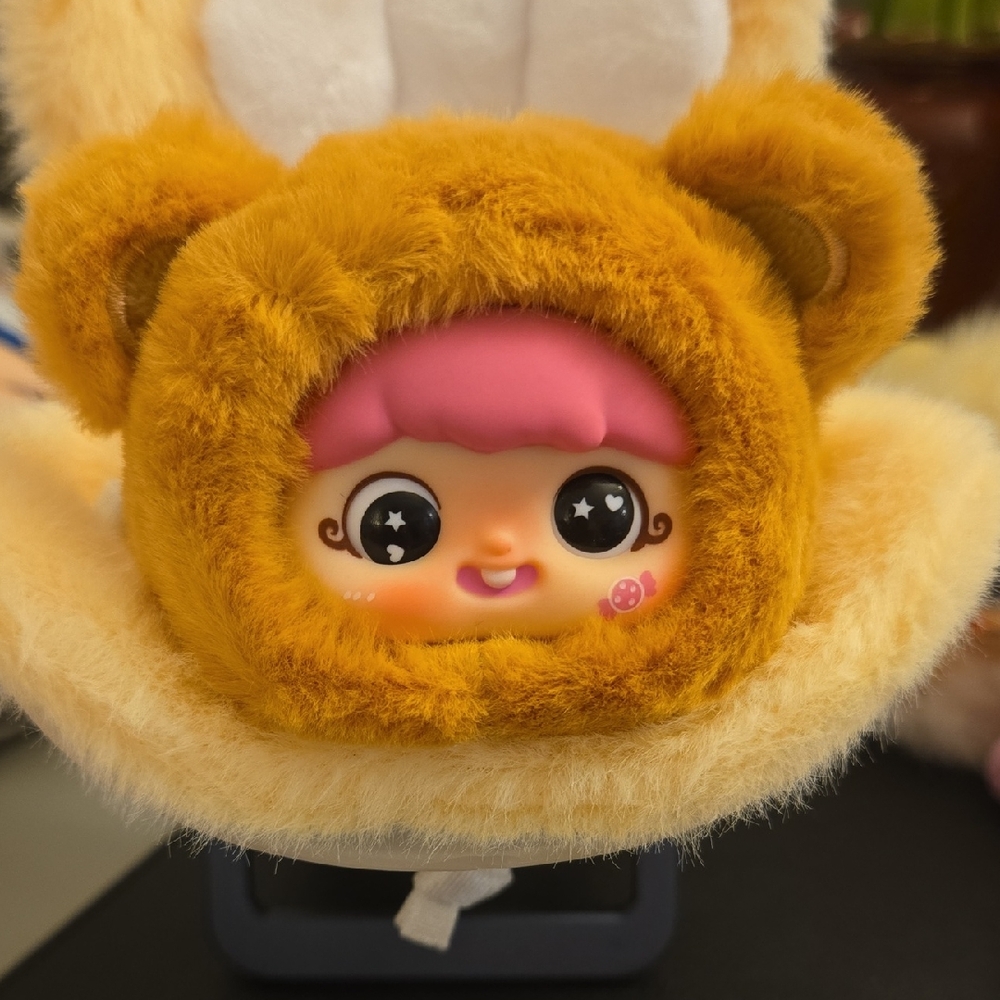 Adorable Yaya Plush Bear Toy with Pink Accents